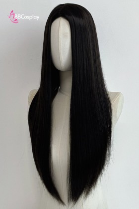 Tóc Giả Đen 2 Mái Dài 75Cm