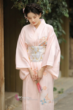Áo Yukata Giấc Mơ Hồng Phấn Tặng Kèm Thắt Lưng