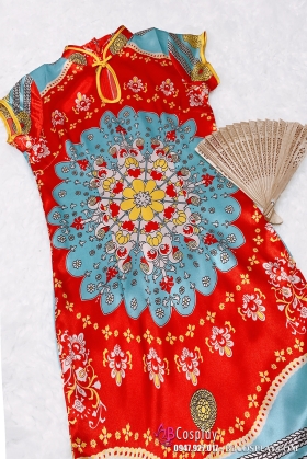 Sườn Xám Phi Cổ Giọt Nước Size M