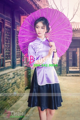 Trang Phục Nữ Sinh Trung Quốc Tím Nhạt