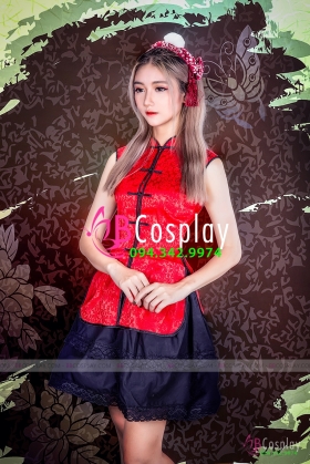 Qiloli Sườn Xám Cách Tân Gấm Thái Size M-L