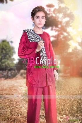 Trang Phục Bà Ba Nam Đỏ Đô