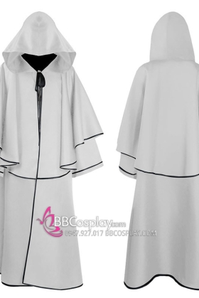 Áo Pháp Sư Phù Thủy Trắng Viền Đen Có Nón
