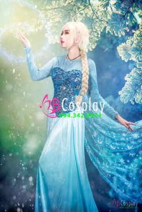 Trang Phục Nữ Hoàng Băng Giá Elsa - Vải Thun