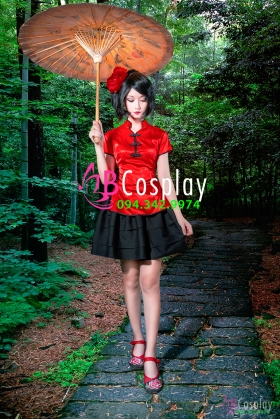 Qiloli Đỏ Phi Cổ Tàu Có Tay