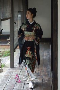 Áo Kimono Yukata Điệp Mộng Tặng Kèm Thắt Lưng