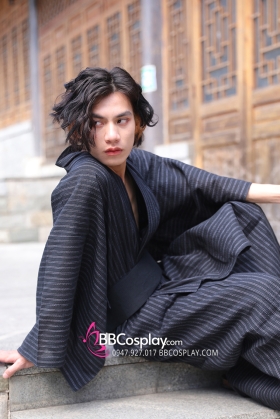 Yukata Nhật Đen Sọc Cơ Bản - Yukata Hắc Vân
