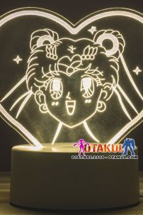 Đèn Ngủ Thủy Thủ Mặt Trang - Sailor Moon - Trắng - Vàng