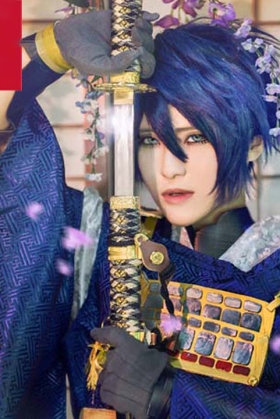 Tóc Xanh Ngắn - Tóc Giả Cụ Mikazuki Munechika 6707 Trong Touken Ranbu