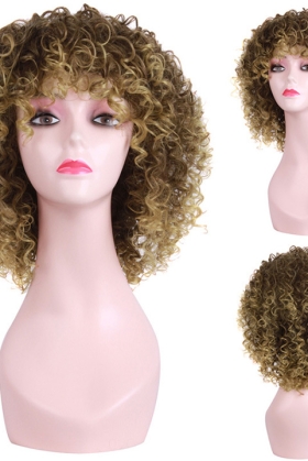 Tóc Giả Châu Phi Nâu Vàng Dập Xù 6716