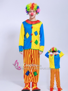 Trang Phục Chú Hề Nam Kiểu Áo Vá Nhiều Màu