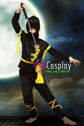 Trang Phục Ninja Đen Vàng Trẻ Em