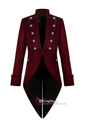 Vest Đuôi Tôm Dạ Hội Medieval Vintage Đỏ Nhung