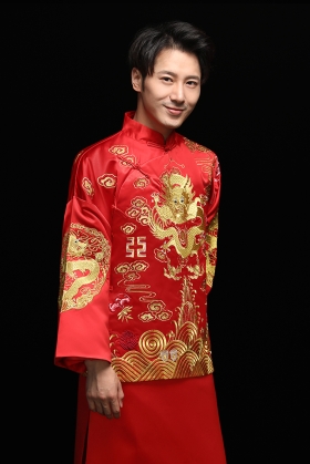 Hỉ Phục Nam Thêu Rồng Vàng