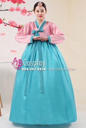 Trang Phục Hanbok Giá Rẻ Áo Hồng Váy Xanh Ngọc
