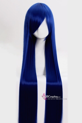 Tóc Giả Xanh Đen Thẳng Dài Có Mái