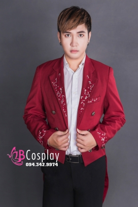 Áo Vest Tuxedo Màu Đỏ Đô